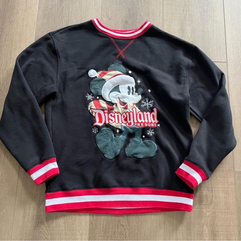 Disneyland Resort Disney World Mickey Christmas Holiday Sweatshirt Small Black